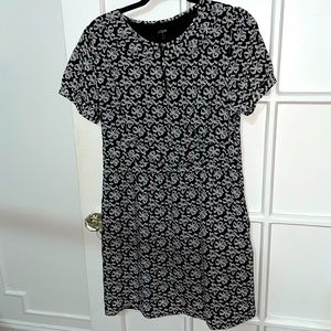 JCREW Black & White Bow Collar Dress